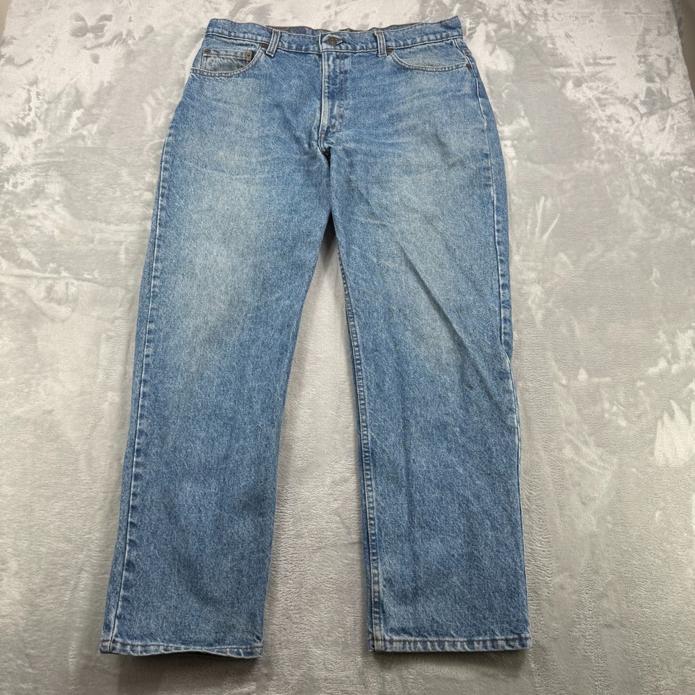 Levis 606 Jeans Mens 38x30 Blue Slim Straight Light Wash 5 Pocket Denim Vtg